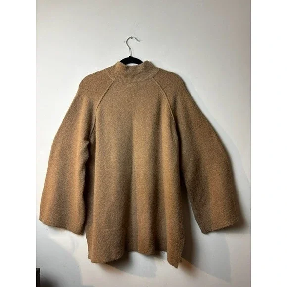 Womens Calvin Klein Large Mock Neck Sweater Cozy Wool Blend Knit Top - Picture 1 of 7